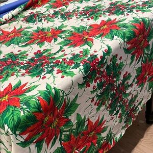 Festive Poinsettia Holiday Tablecloth